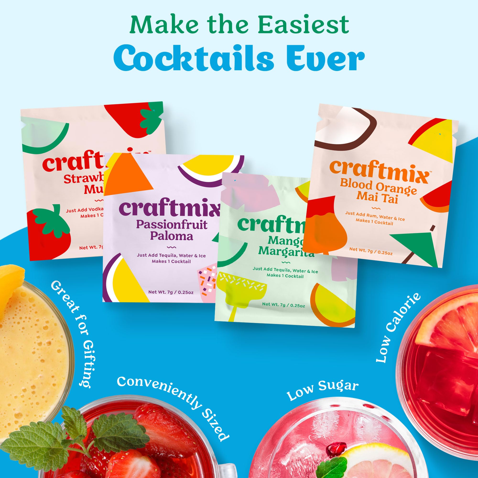 Craftmix Blood Orange Mai Tai packet delivers real fruit flavor.