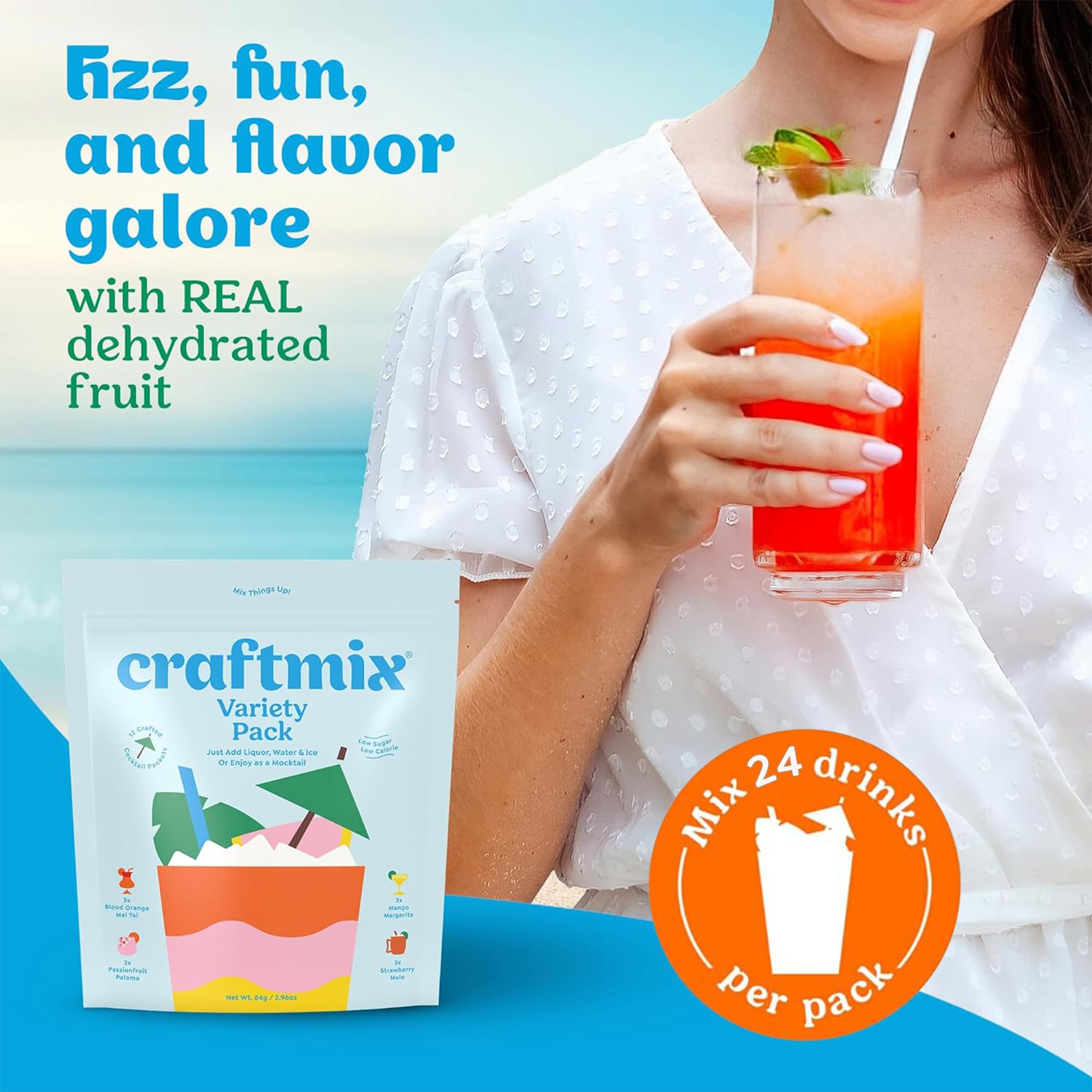 Craftmix Blood Orange Mai Tai visual, bright and refreshing finish.