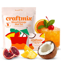 Craftmix Blood Orange Mai Tai packet ready to mix for a tropical cocktail.