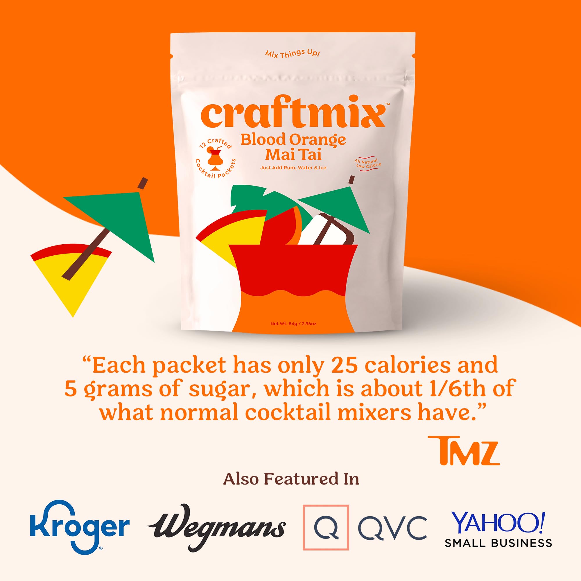 Craftmix Blood Orange Mai Tai ready-to-mix drink in minutes.