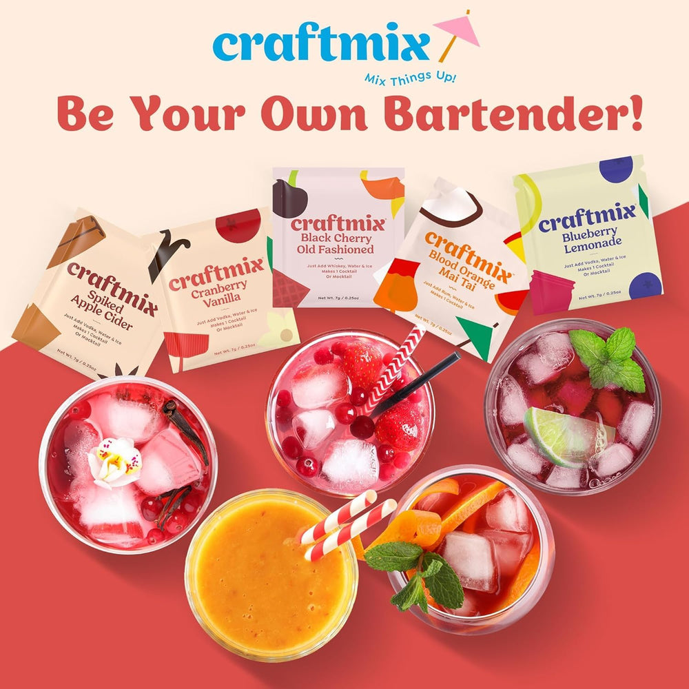 CraftMix Cranberry Vanilla with vodka optional for a balanced cocktail