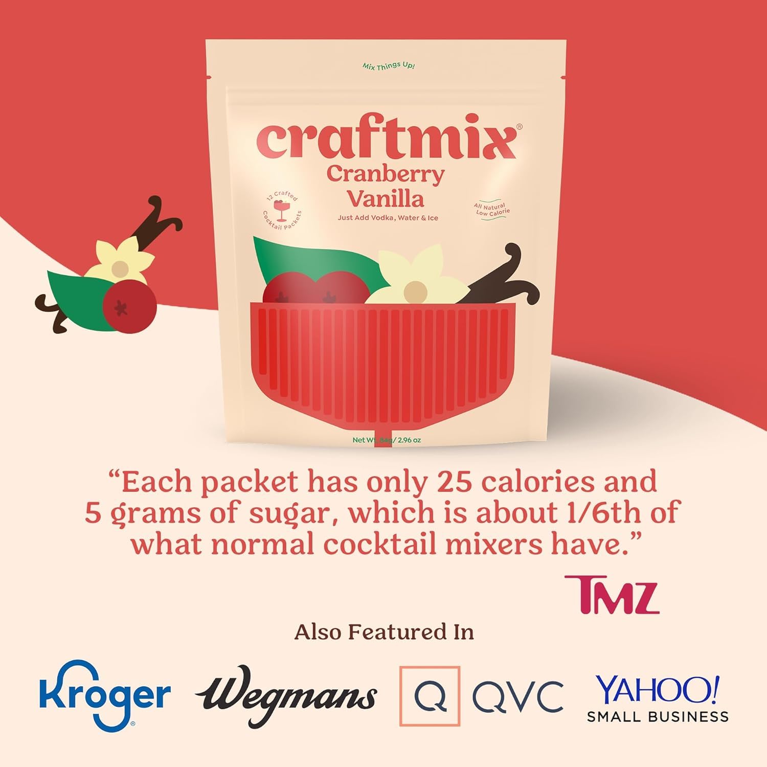 CraftMix Cranberry Vanilla gifting pack displayed as a party favor