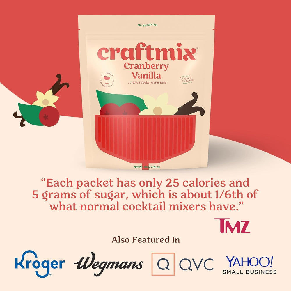 CraftMix Cranberry Vanilla gifting pack displayed as a party favor
