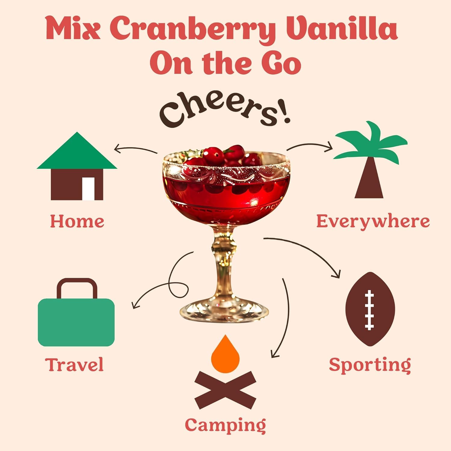 CraftMix Cranberry Vanilla kitchen setup with measuring scoop and water bottle
