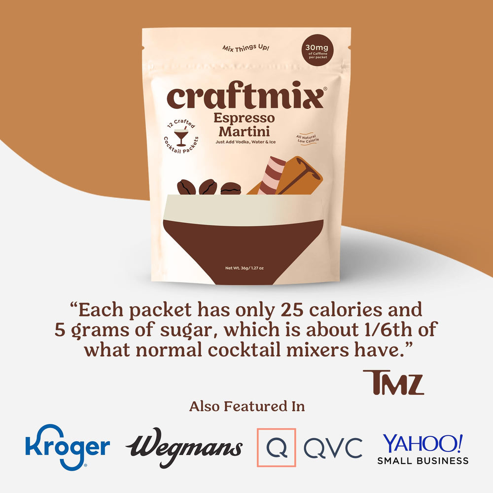 Craftmix Espresso Martini gift pack at a party table.