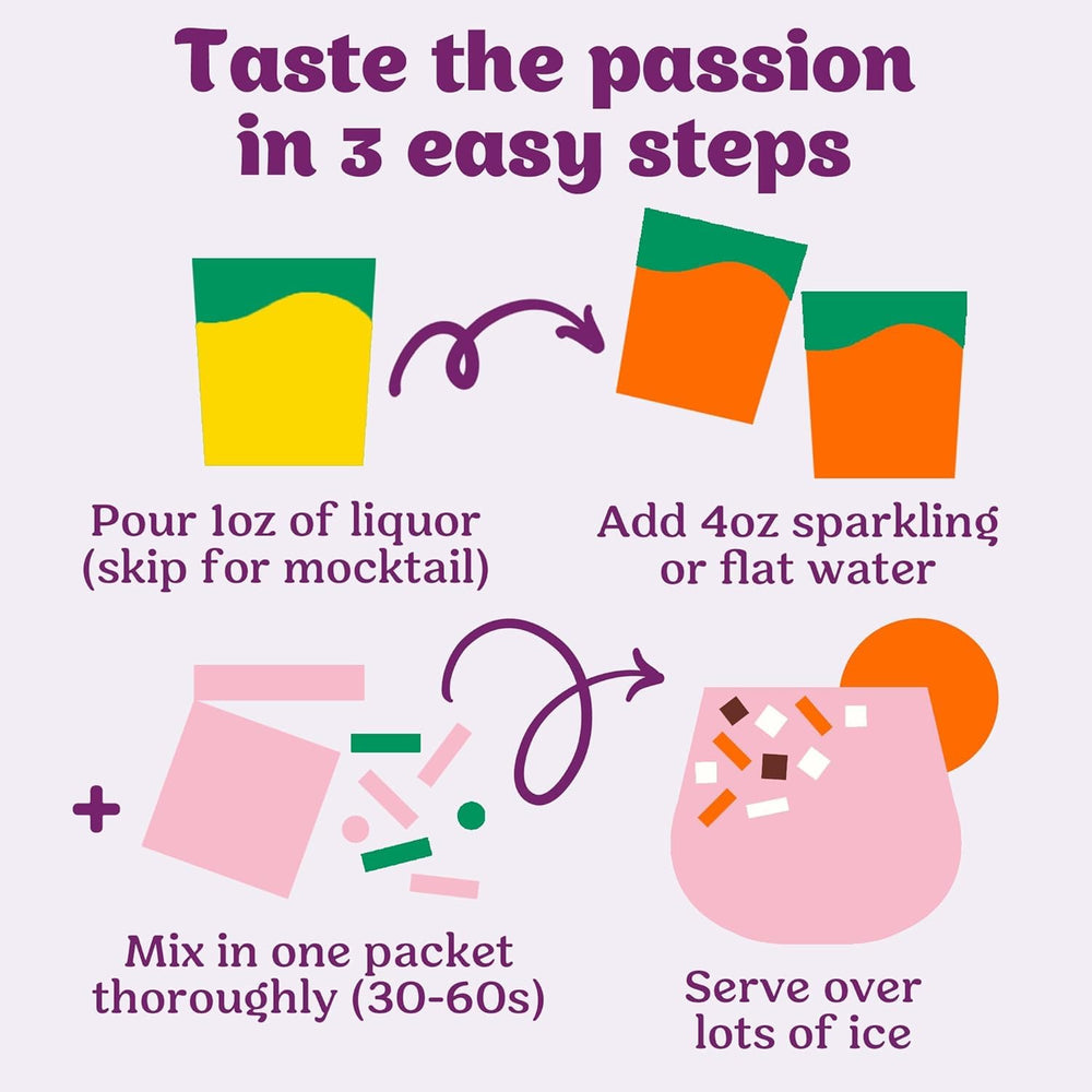 CraftMix Passionfruit Paloma ingredients label emphasizes natural flavors for tasty drinks