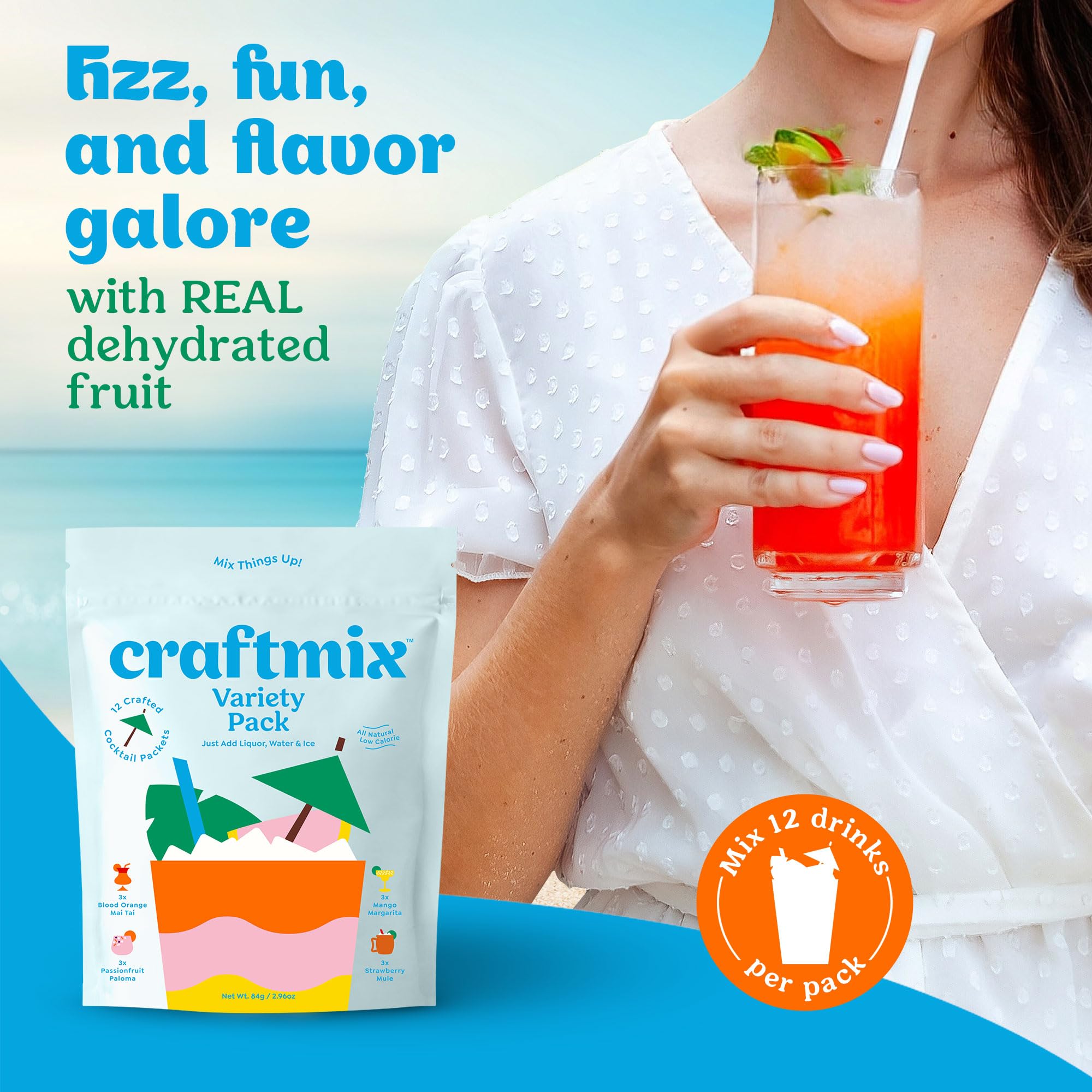 Craftmix Passionfruit Paloma packet for vibrant, refreshing drinks.