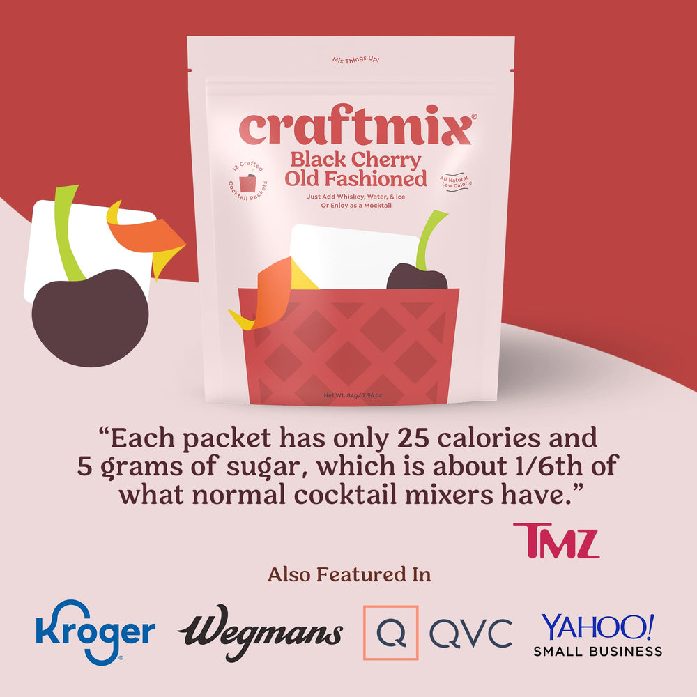 Craftmix serving suggestion with ice and glass highlights refreshing presentation