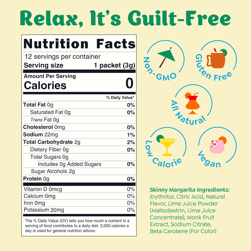 CraftMix Skinny Margarita packet featuring natural fruit extracts for authentic taste