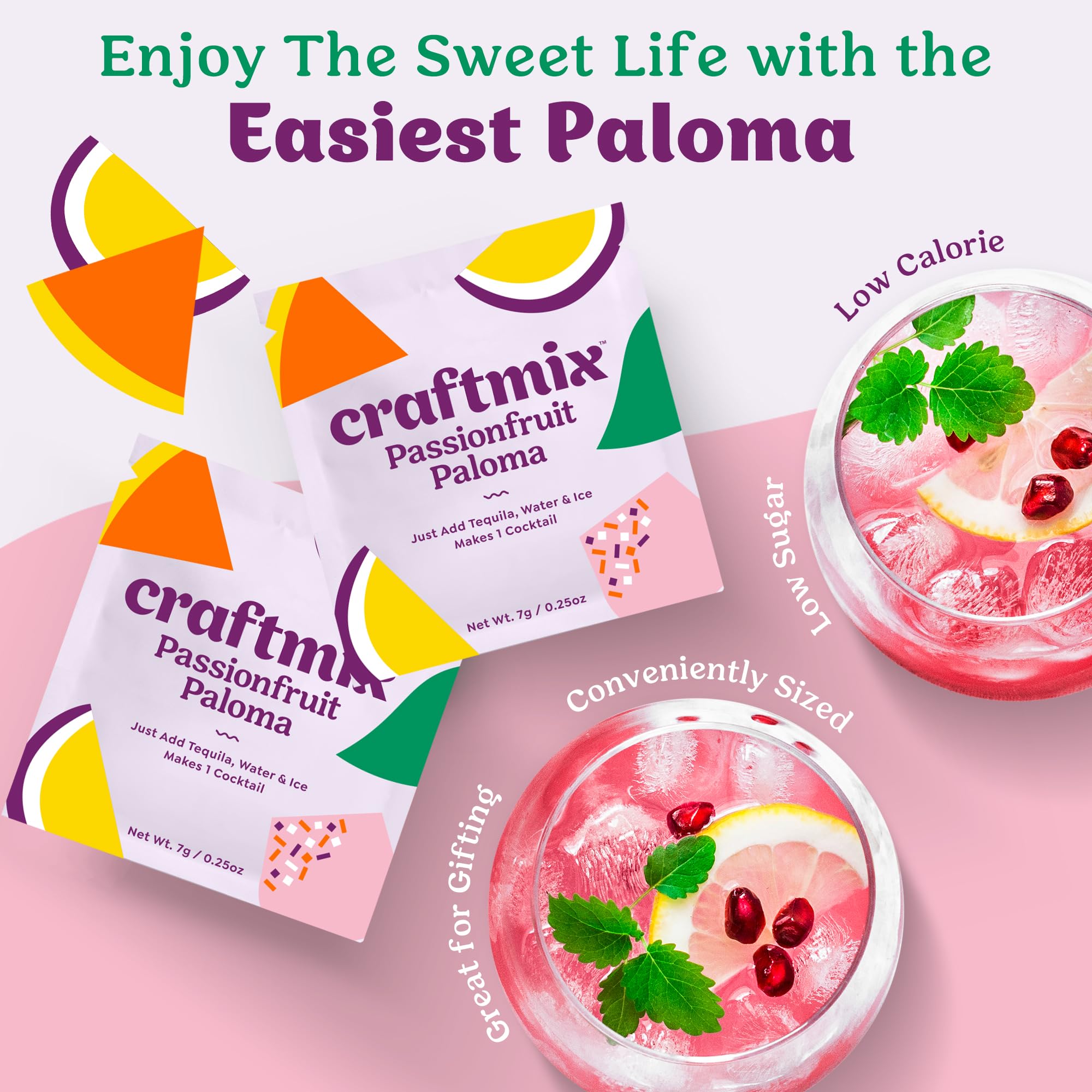CraftMix Skinny Mixers packaging highlights vegan, gluten-free ingredients for clean sipping