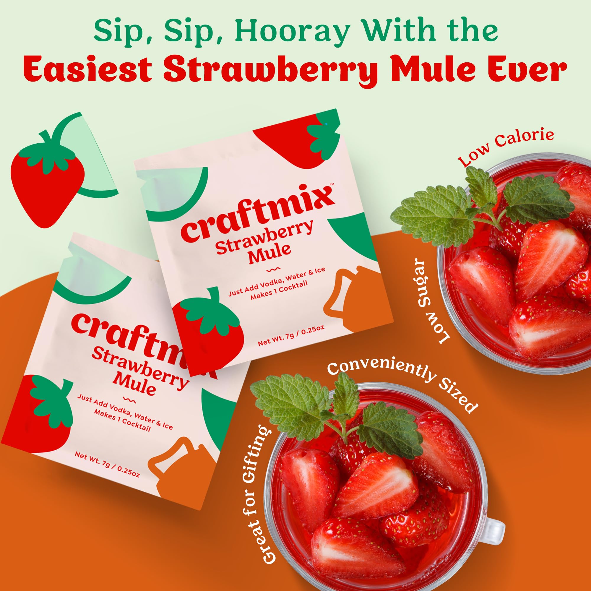 Craftmix Strawberry Mule bottle pour captures ready-to-mix cocktails at home.