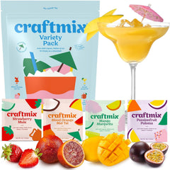 Craftmix variety pack with four flavors, ideal for quick cocktails or mocktails.