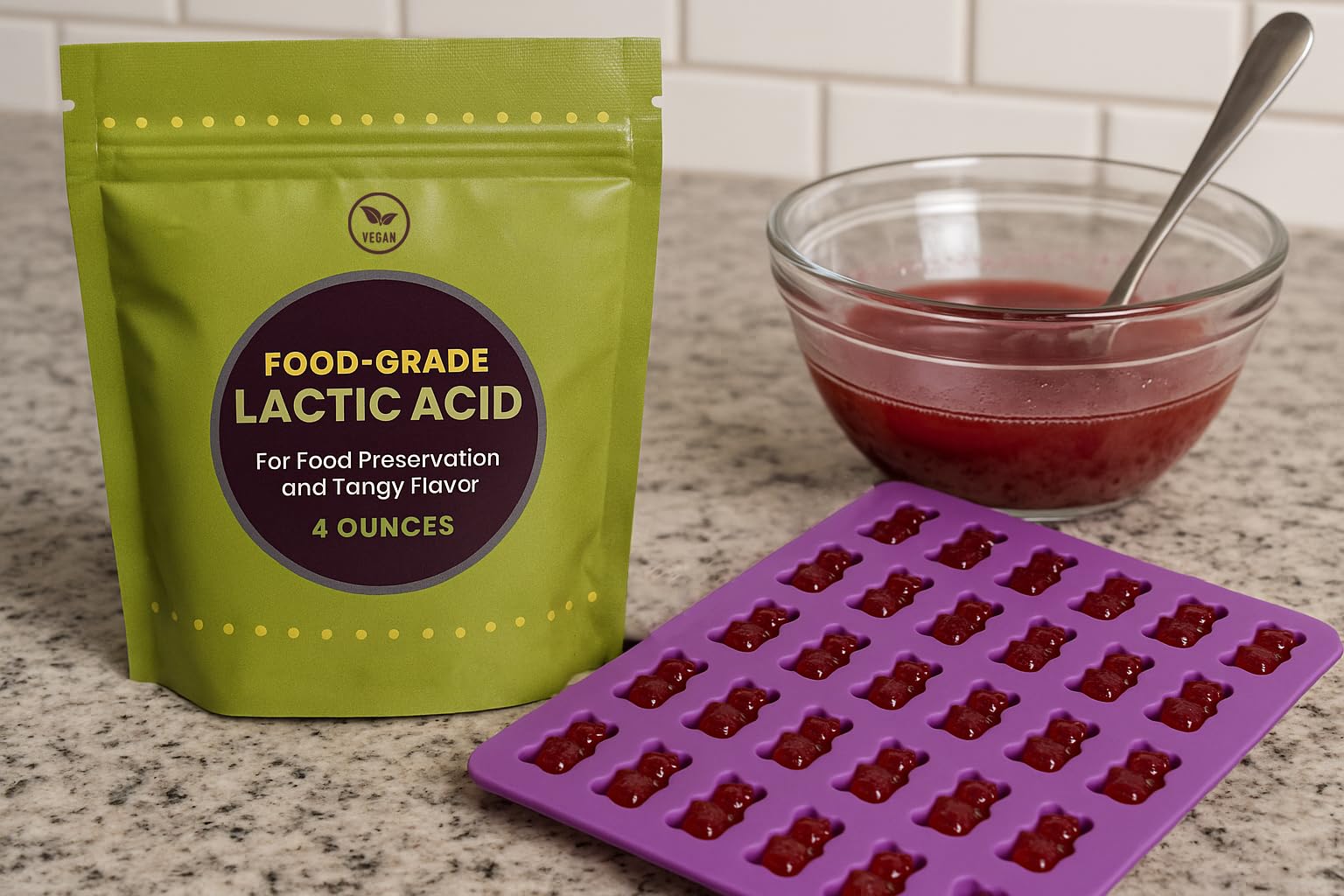 Crait lactic acid powder used in vegan cheese creation for tangy results.