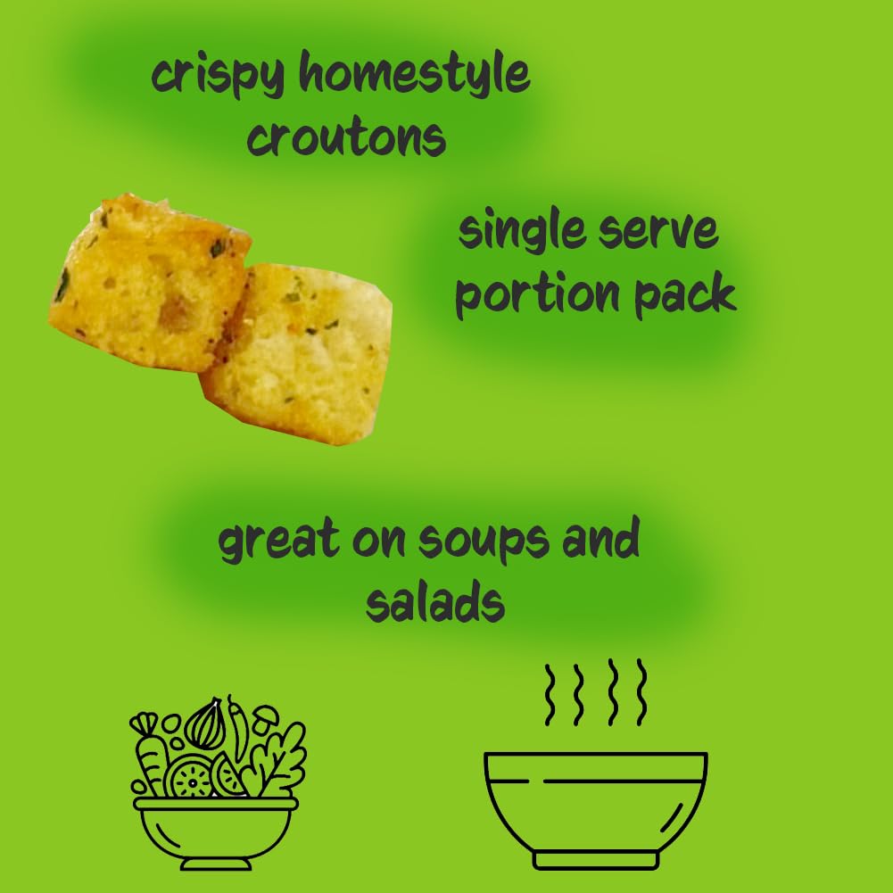 Crait mini croutons as a versatile topping for soups and salads