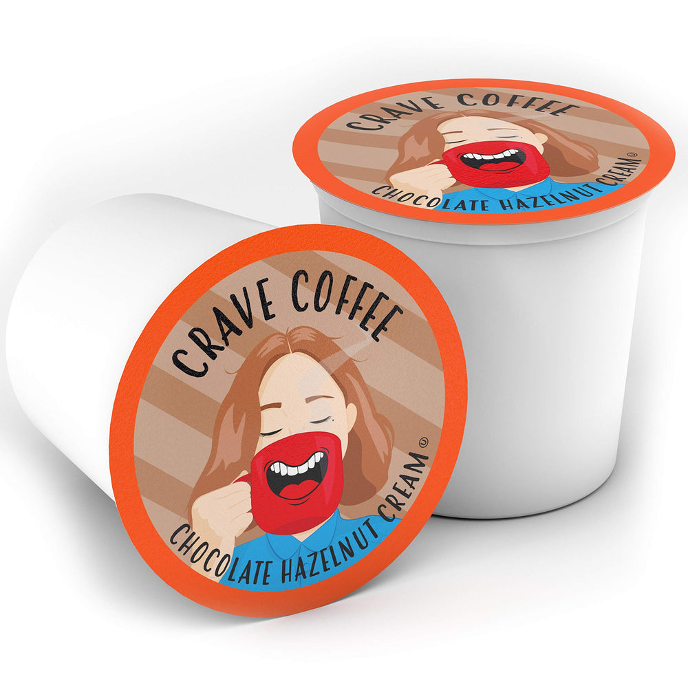 Crave Beverages Chocolate Hazelnut Creme coffee pod closeup with smooth texture and rich aroma
