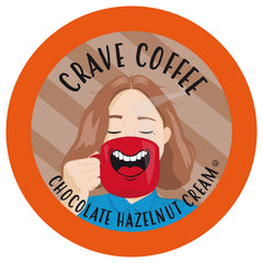 Crave Beverages Chocolate Hazelnut Creme coffee pod packaging for premium at-home flavor