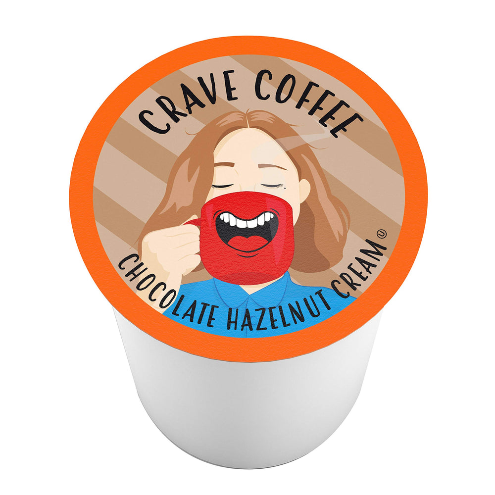Crave Beverages Chocolate Hazelnut Creme coffee pod row displaying convenient single-serve option