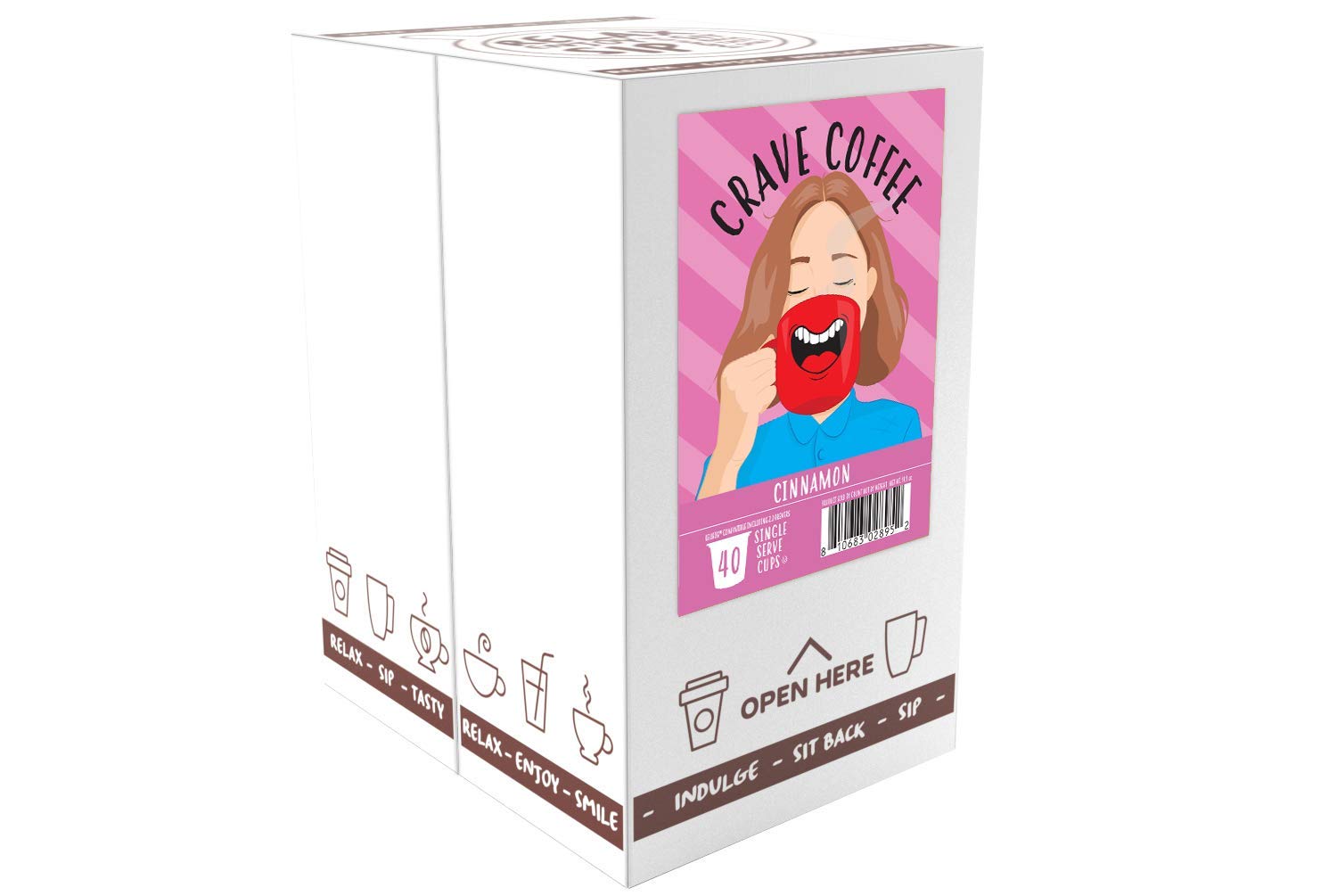 Crave Beverages Cinnamon pods brew-ready image highlighting Keurig compatibility