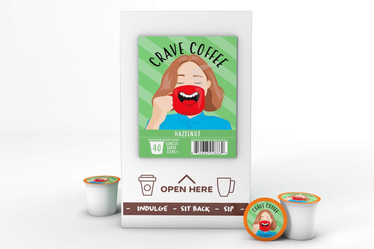 Crave Beverages hazelnut pod aroma suggests a comforting morning ritual.