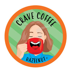 Crave Beverages hazelnut pod packaging highlights rich aroma and premium flavor.