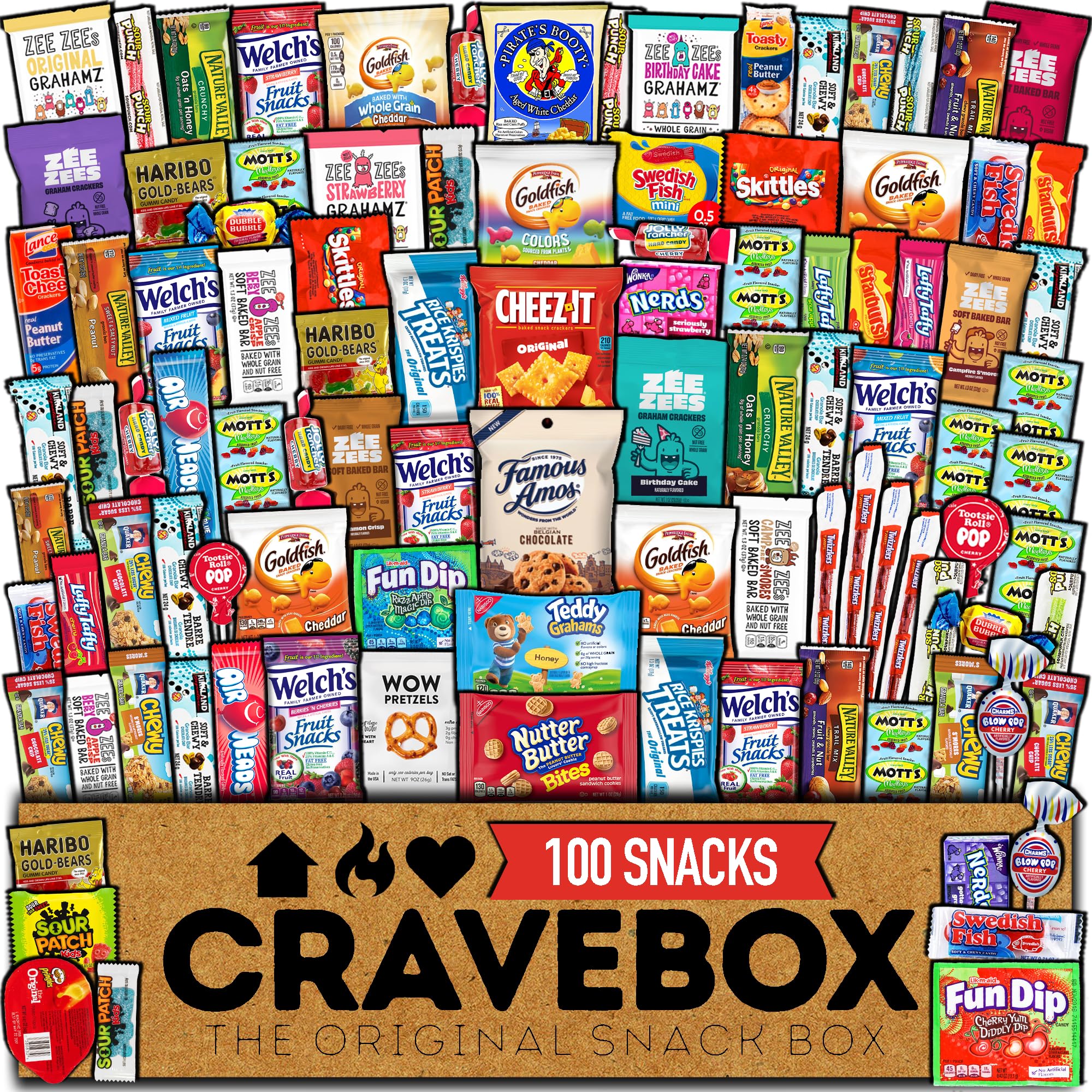 CRAVEBOX snack box with 100-count Easter variety for gifting.