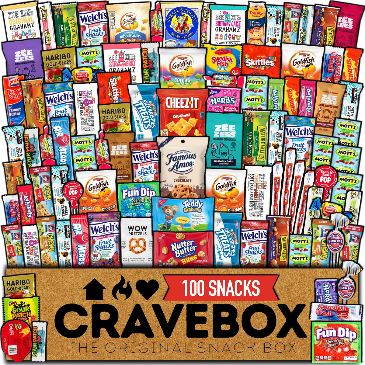 CRAVEBOX snack box with 100-count Easter variety for gifting.