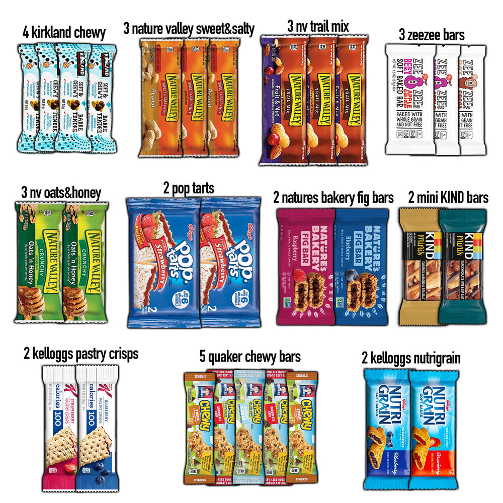 CRAVEBOX Ultimate Breakfast Bars Mix variety snacks for lunches and on-the-go
