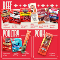 Cravekraft beef jerky variety pack with assorted flavors for grab-and-go snacking