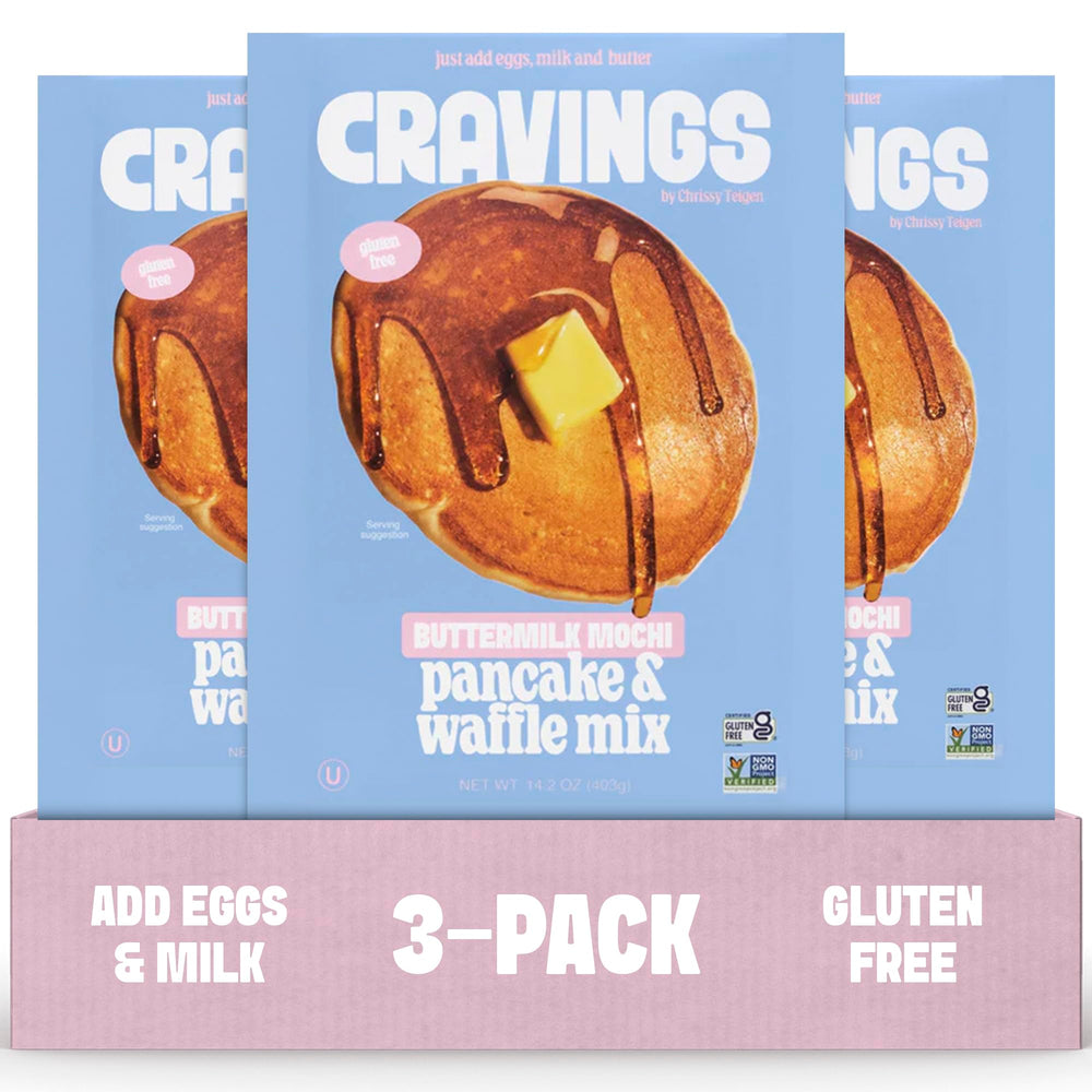Cravings by Chrissy Teigen mochi pancake plate shows chewy texture and rich flavor.