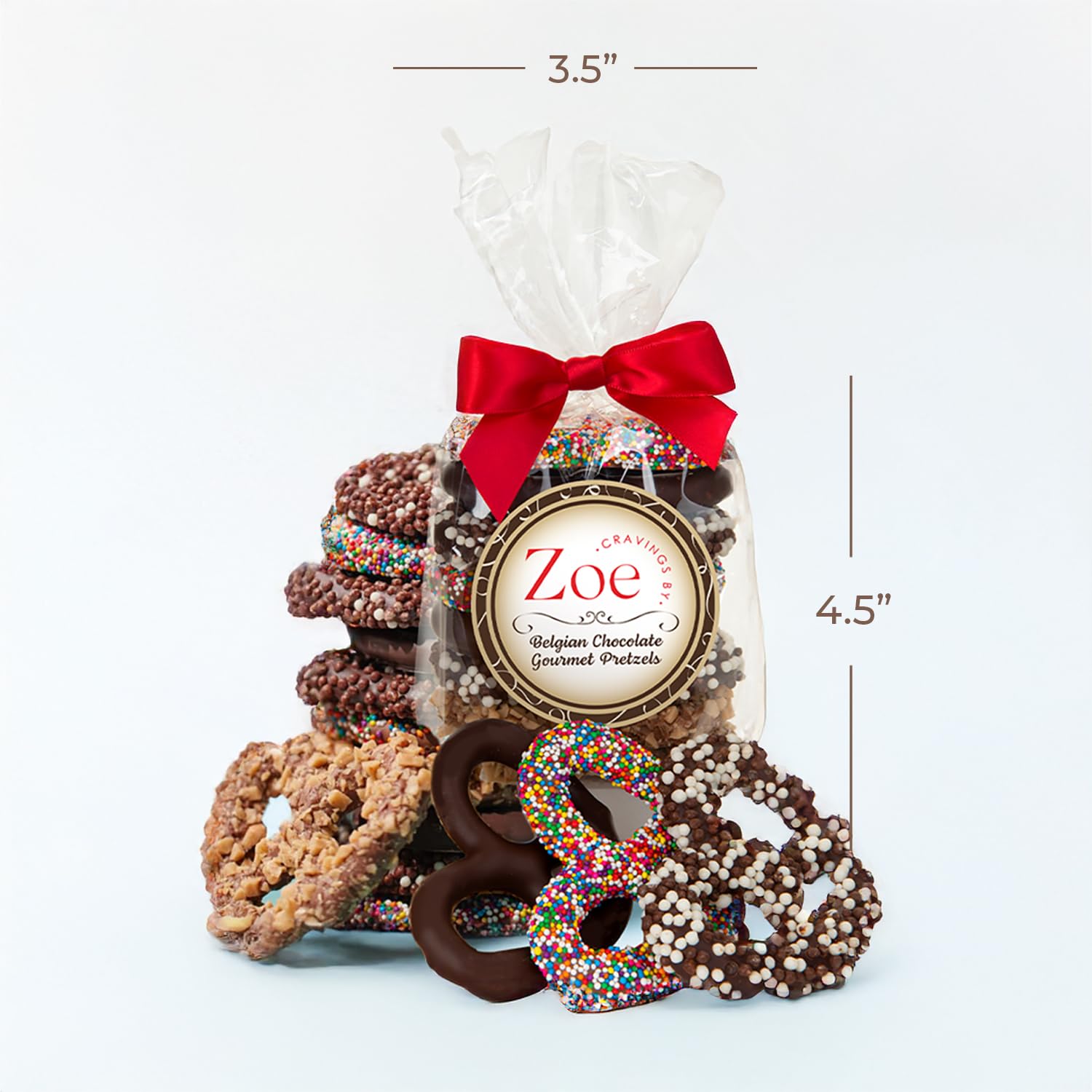 CRAVINGS BY ZOE gift bag with red bow ready for gifting.