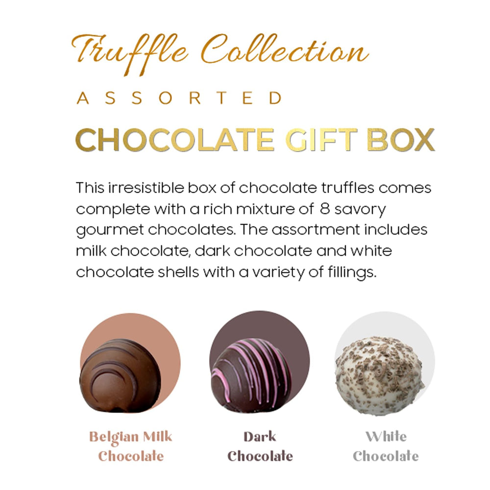 CRAVINGS BY ZOE gold gift box eight truffles, a luxurious surprise for anniversaries.