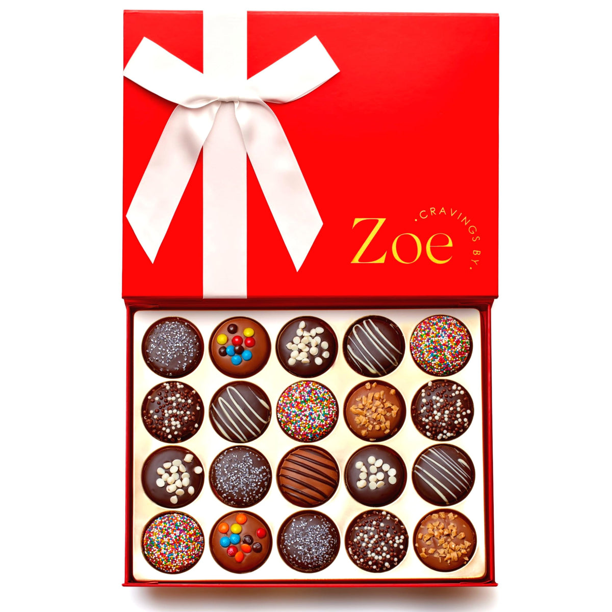 CRAVINGS BY ZOE gourmet chocolate covered cookies 20-count gift in elegant packaging for gifting