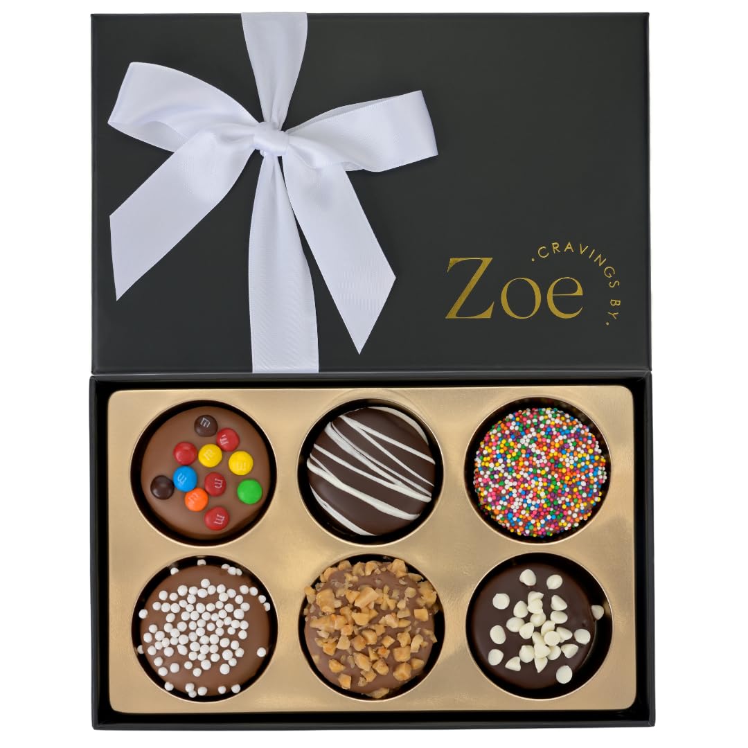 CRAVINGS BY ZOE milk chocolate cookies topped with M&Ms, kid-friendly snack for parties.