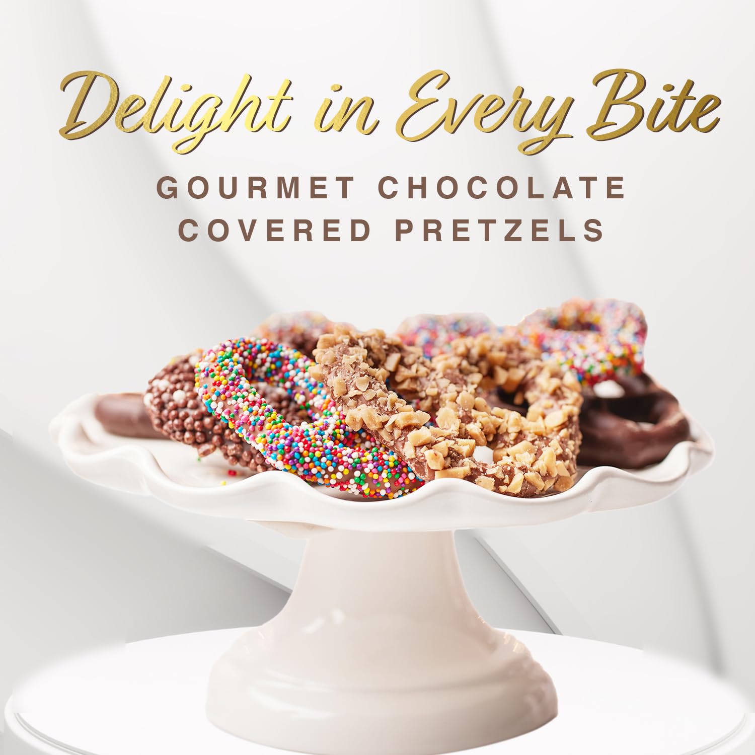 CRAVINGS BY ZOE pretzels with dark chocolate closeup for premium indulgence.