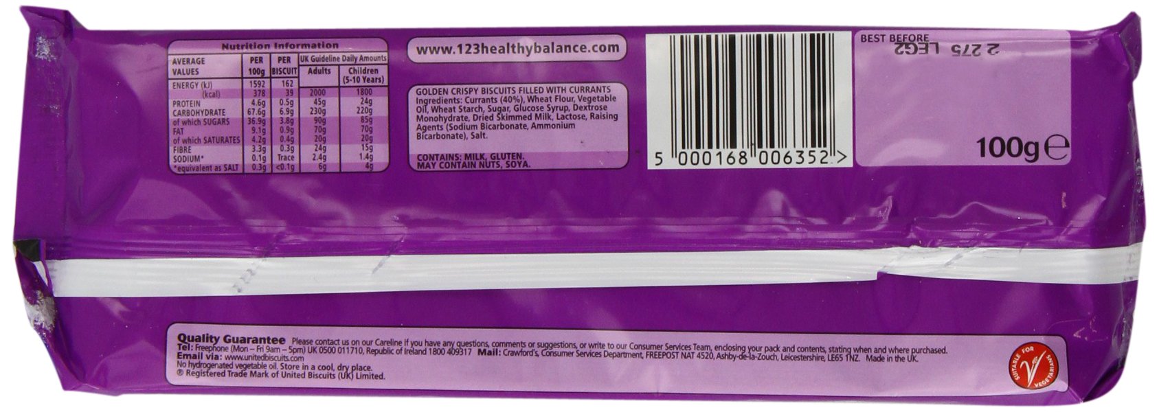 UK-made Crawfords Garibaldi, twelve-pack ready for sharing with friends over coffee.