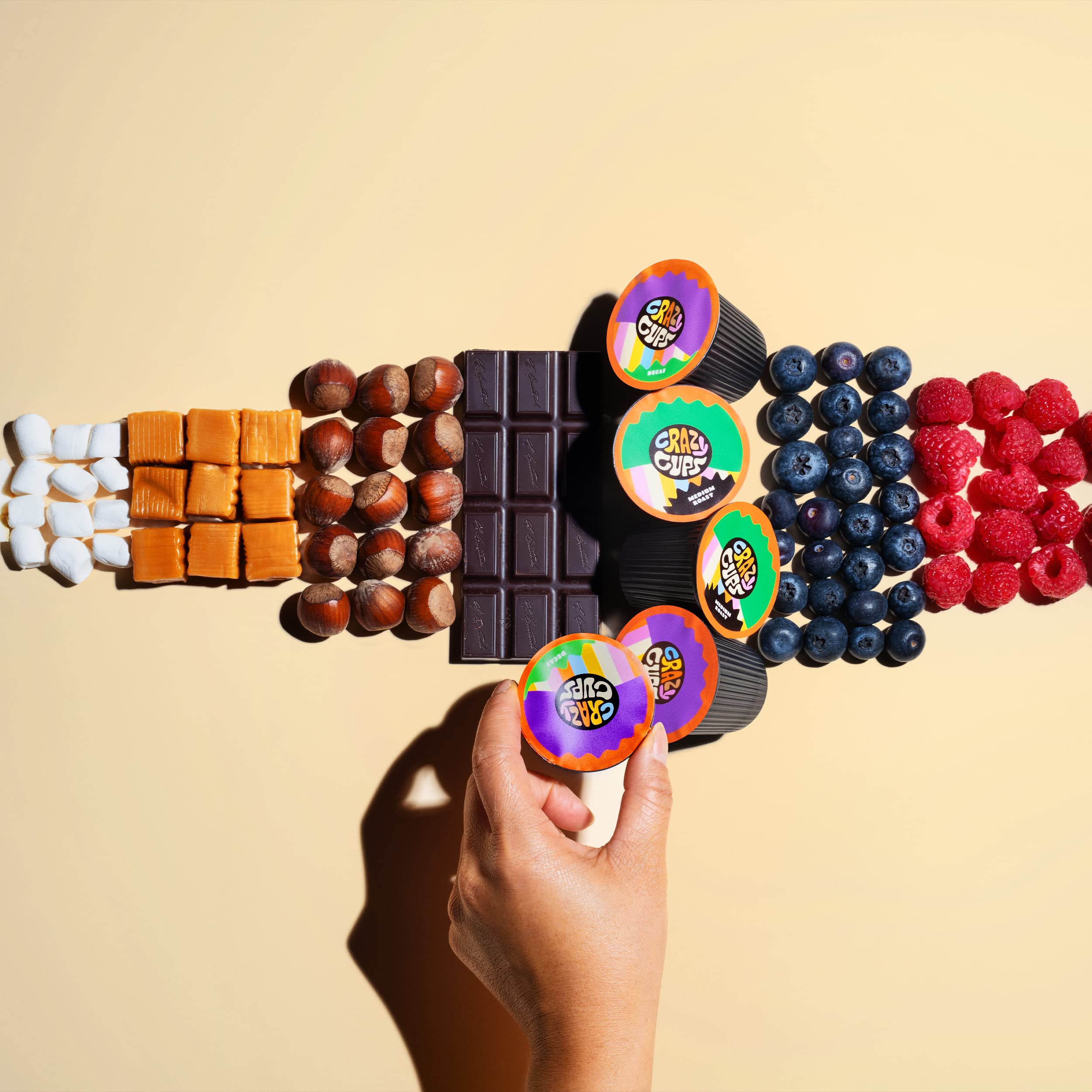 Crazy Cups 100% Arabica beans ensure smooth coconut rum notes in every cup.