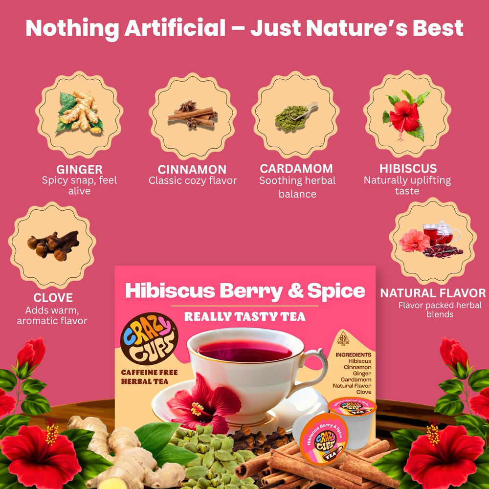 Crazy Cups 22-count tea pods pack ready for quick, mess-free brews