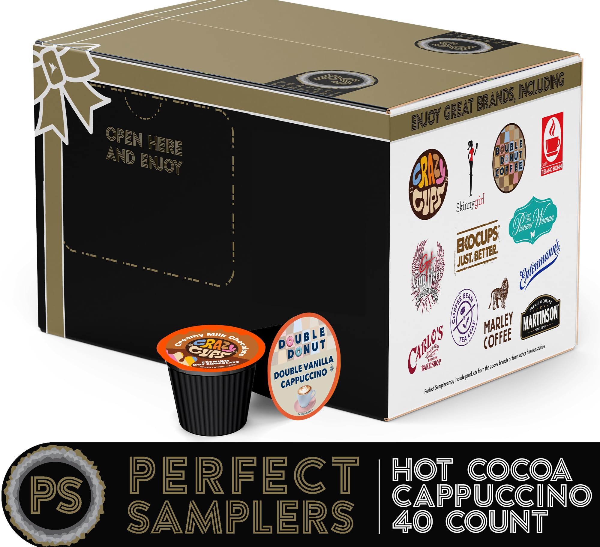 Crazy Cups assorted pods on display showing wide flavor options for Keurig
