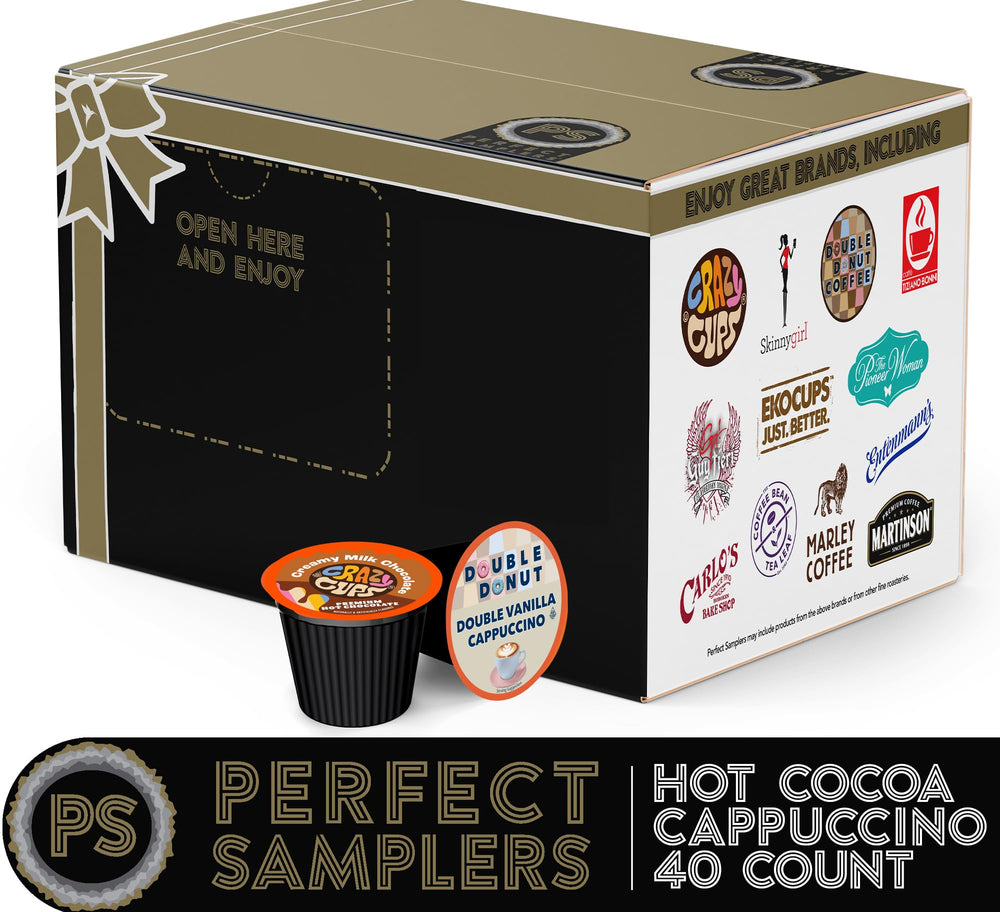 Crazy Cups assorted pods on display showing wide flavor options for Keurig