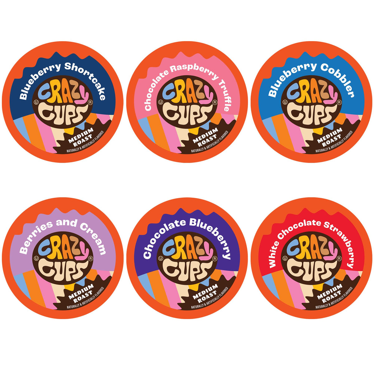 Crazy Cups Blueberry Coffee Pods Variety Pack for Keurig—rich berry flavors to start mornings energized.