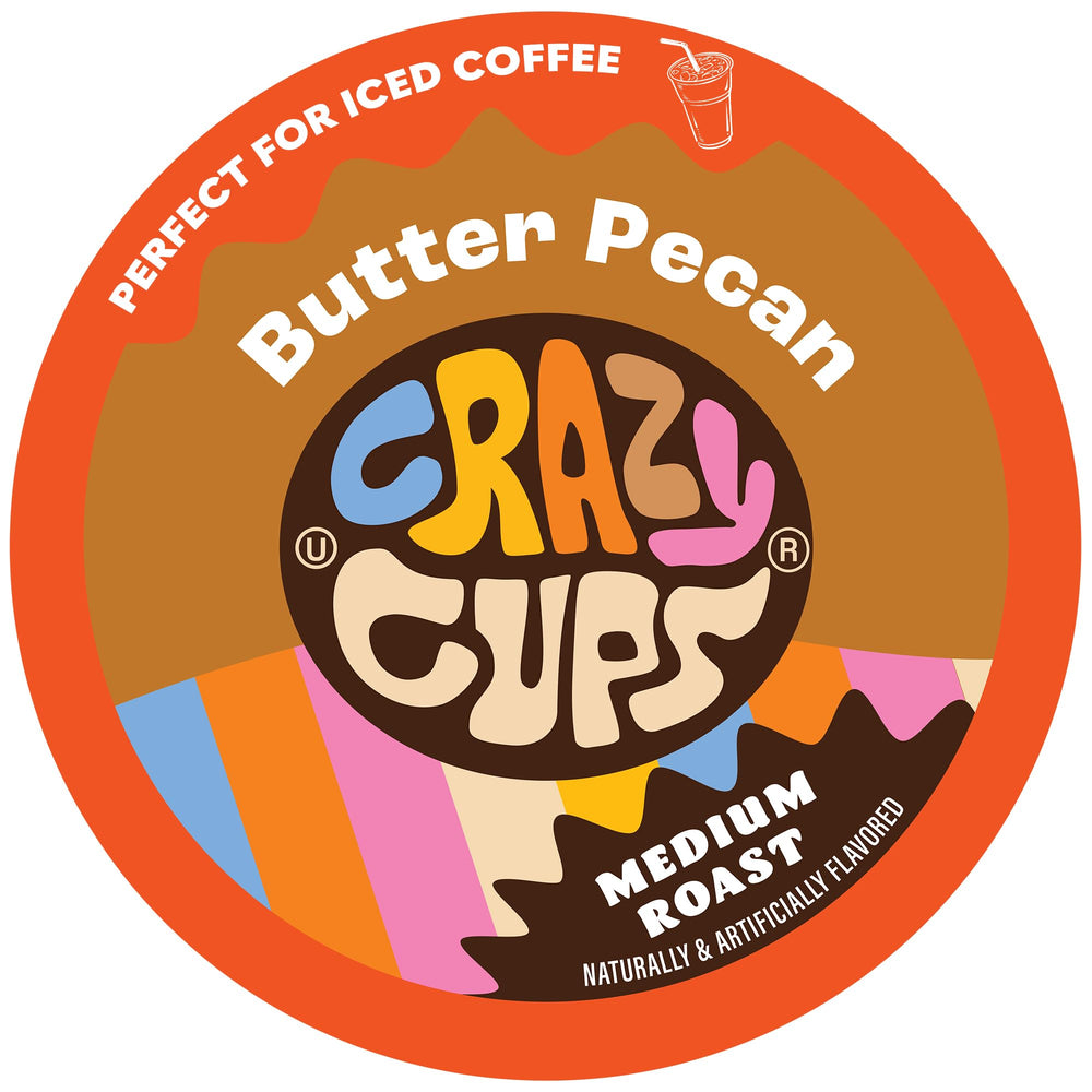 Crazy Cups Butter Pecan Swirl pod close-up highlighting recyclable capsule for eco-friendly use