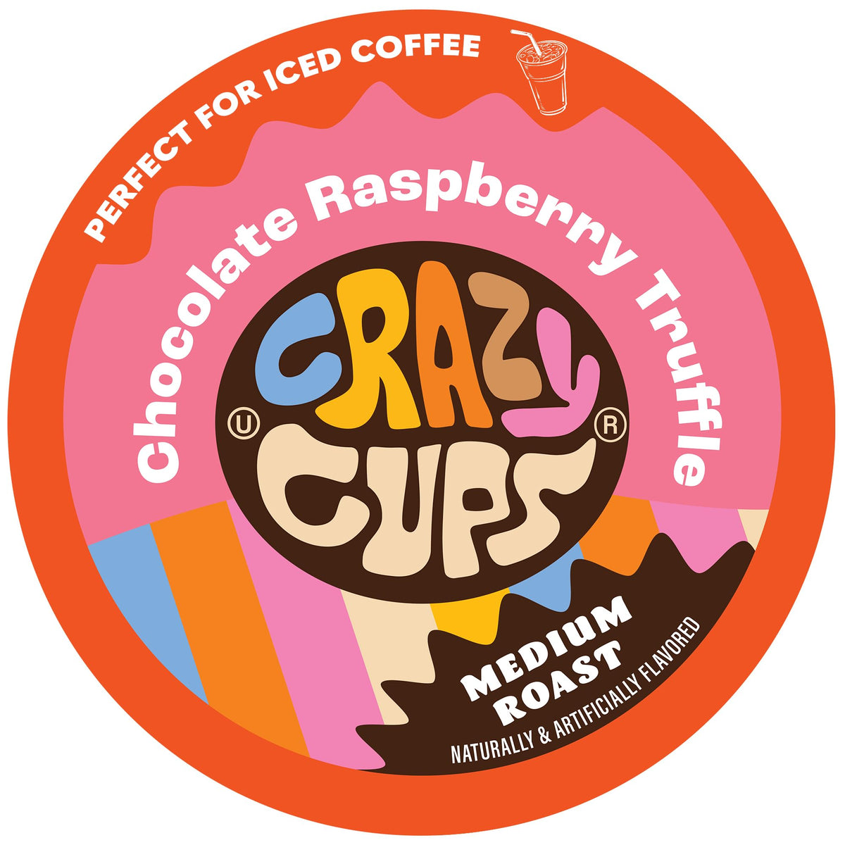 Crazy Cups Chocolate Raspberry Truffle pod close-up showing rich aroma and bold flavor.