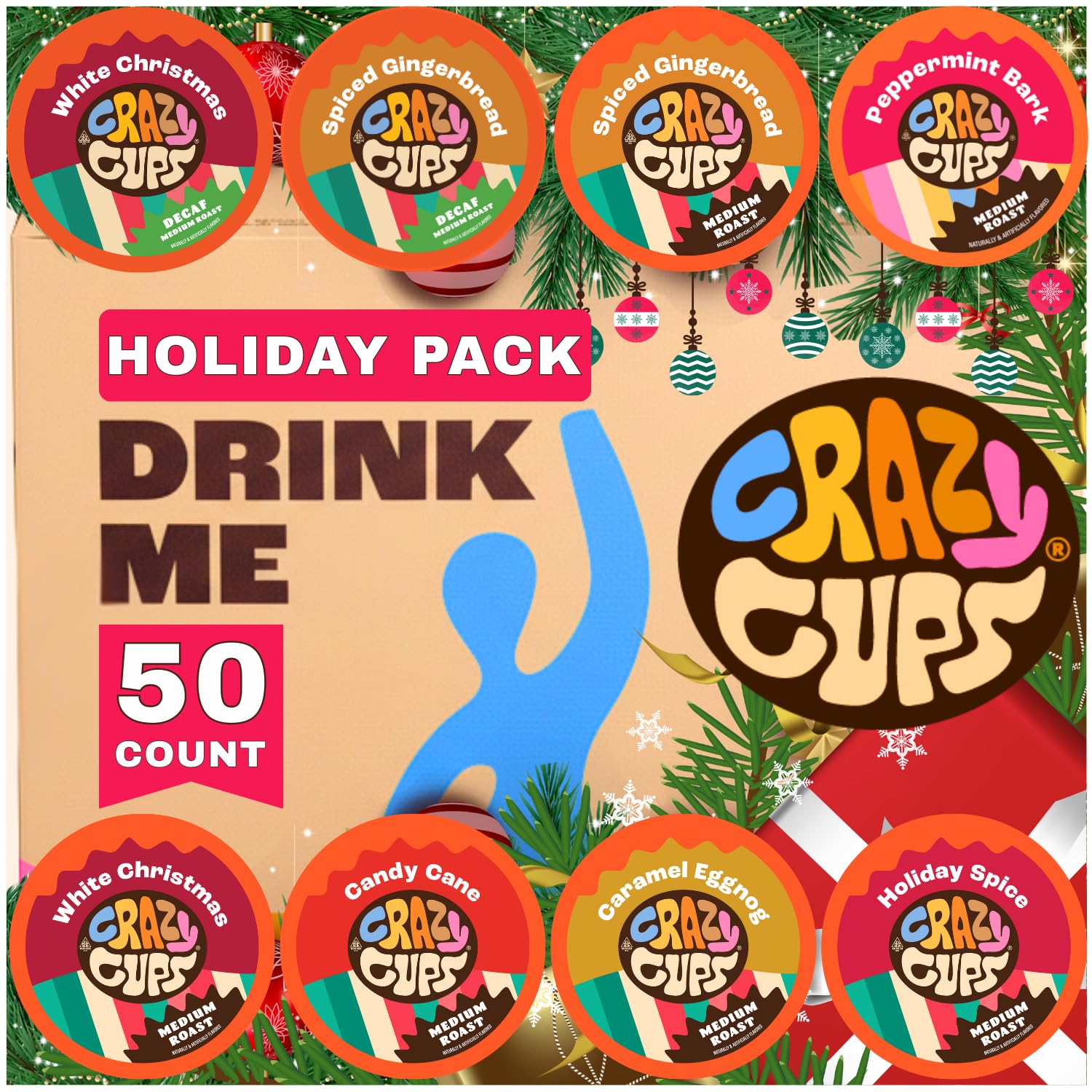 Crazy Cups Christmas variety pack coffee pod for Keurig machines