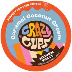 Crazy Cups coconut caramel coffee pod for rich flavor in the morning