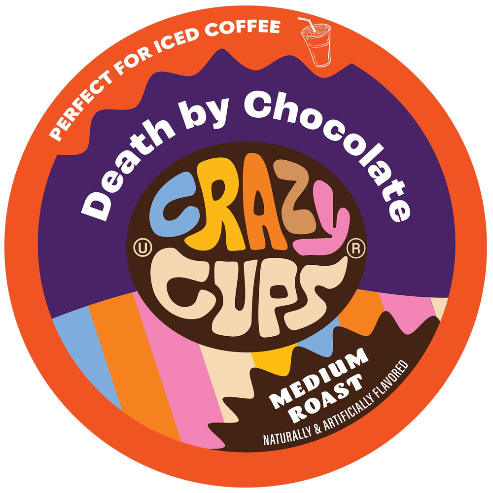 Crazy Cups Death by Chocolate capsule delivers rich cocoa-forward aroma.