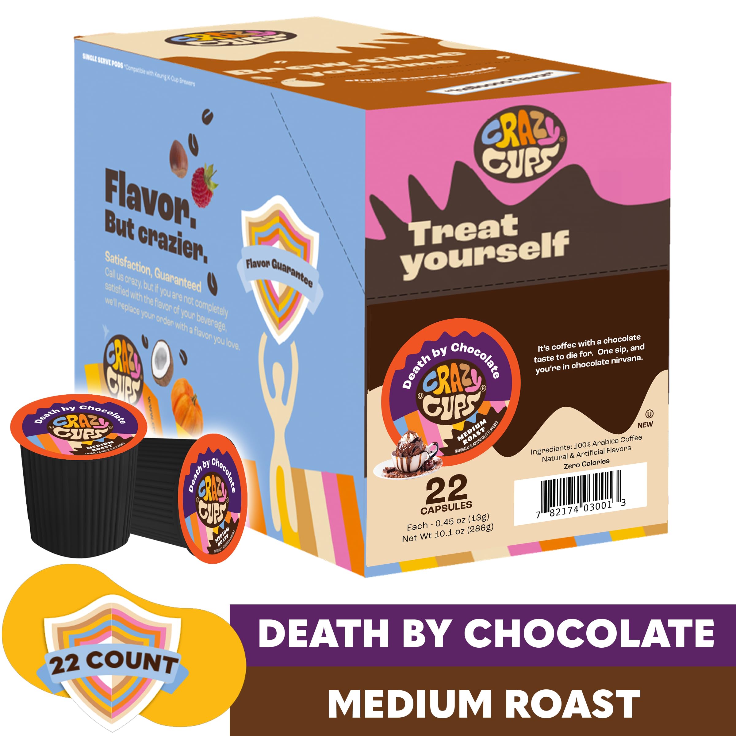 Crazy Cups Death by Chocolate iced coffee pour reveals chocolate notes.