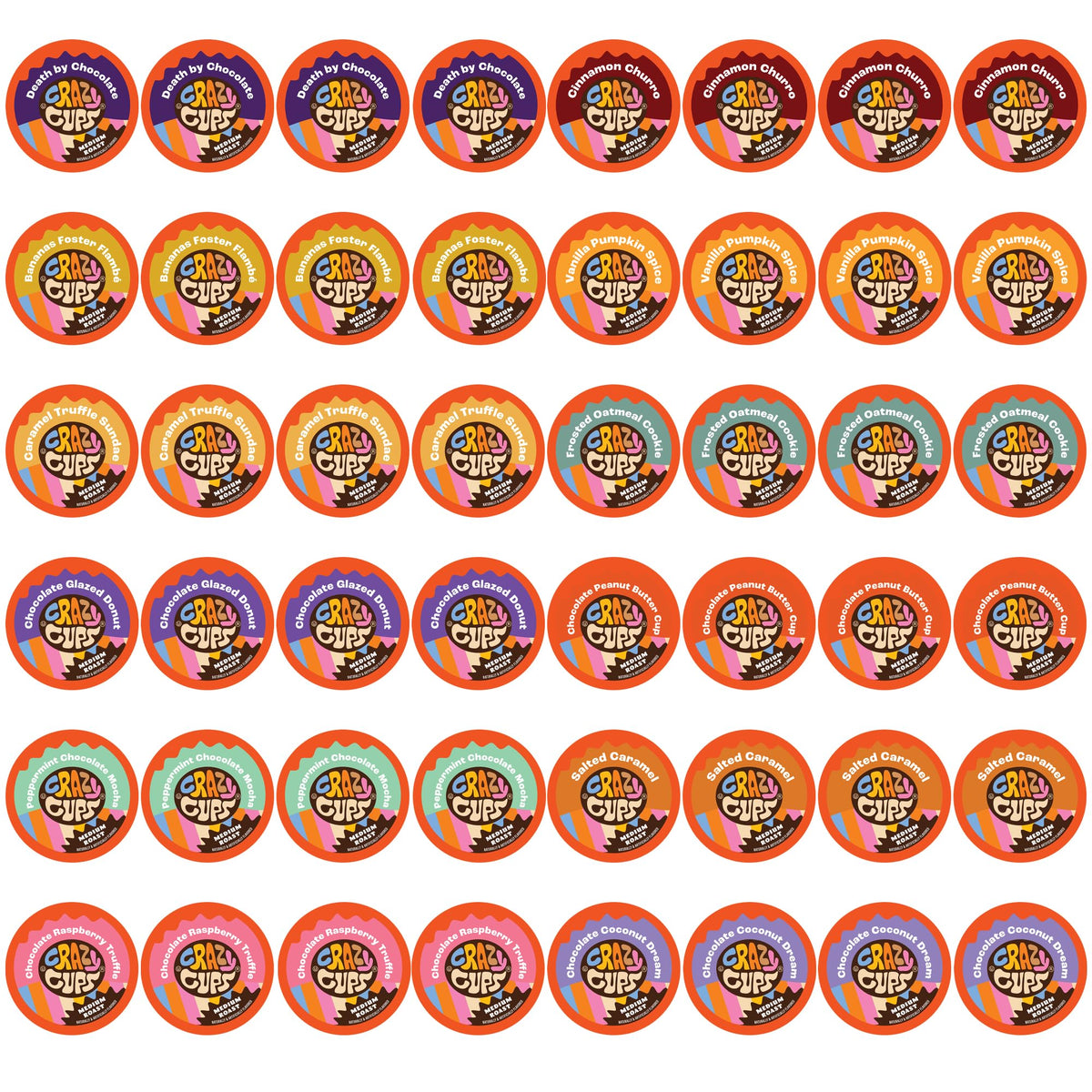 Crazy Cups Death By Chocolate pods for Keurig—gluten-free, lactose-free, vegan option.