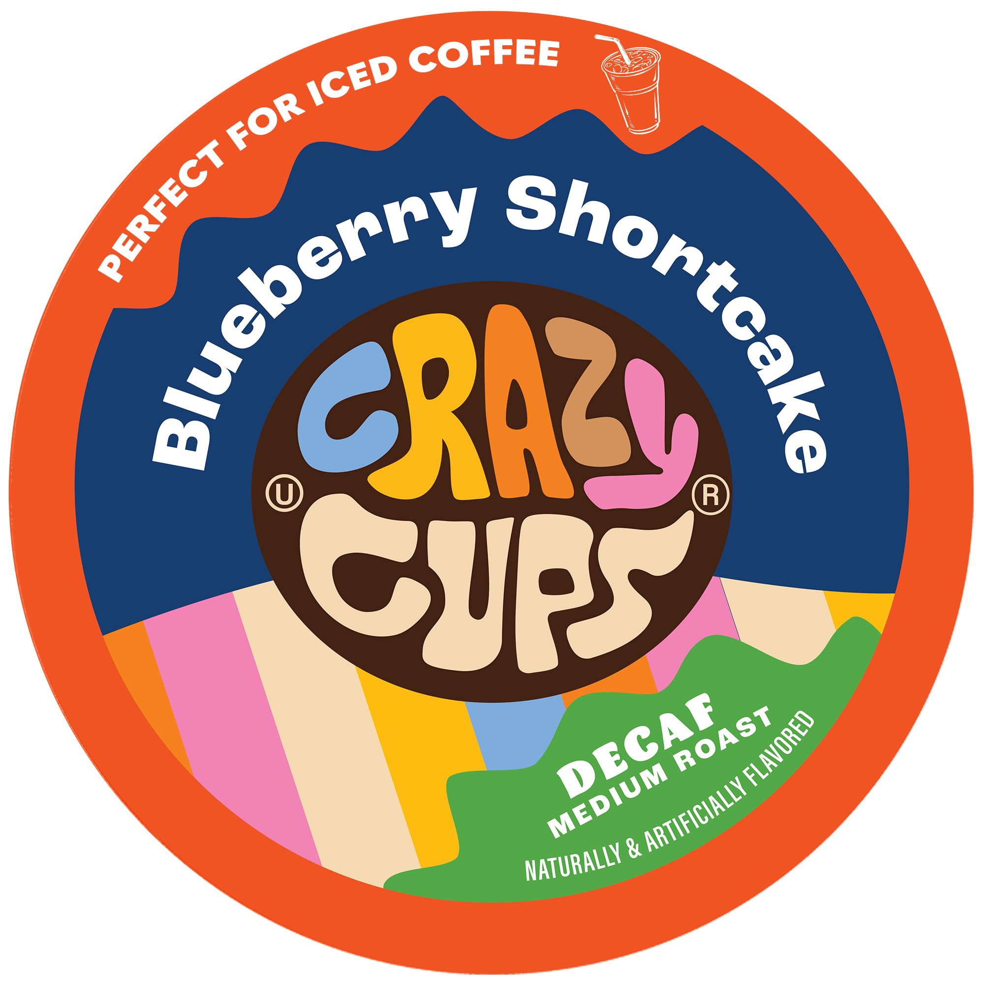 Crazy Cups decaf blueberry pod close-up, highlighting a smooth morning brew.