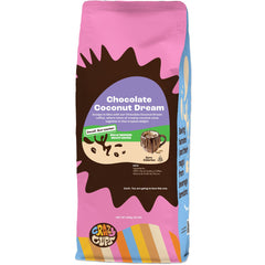 Crazy Cups Decaf Chocolate Coconut Dream pour highlights rich flavor with no caffeine.