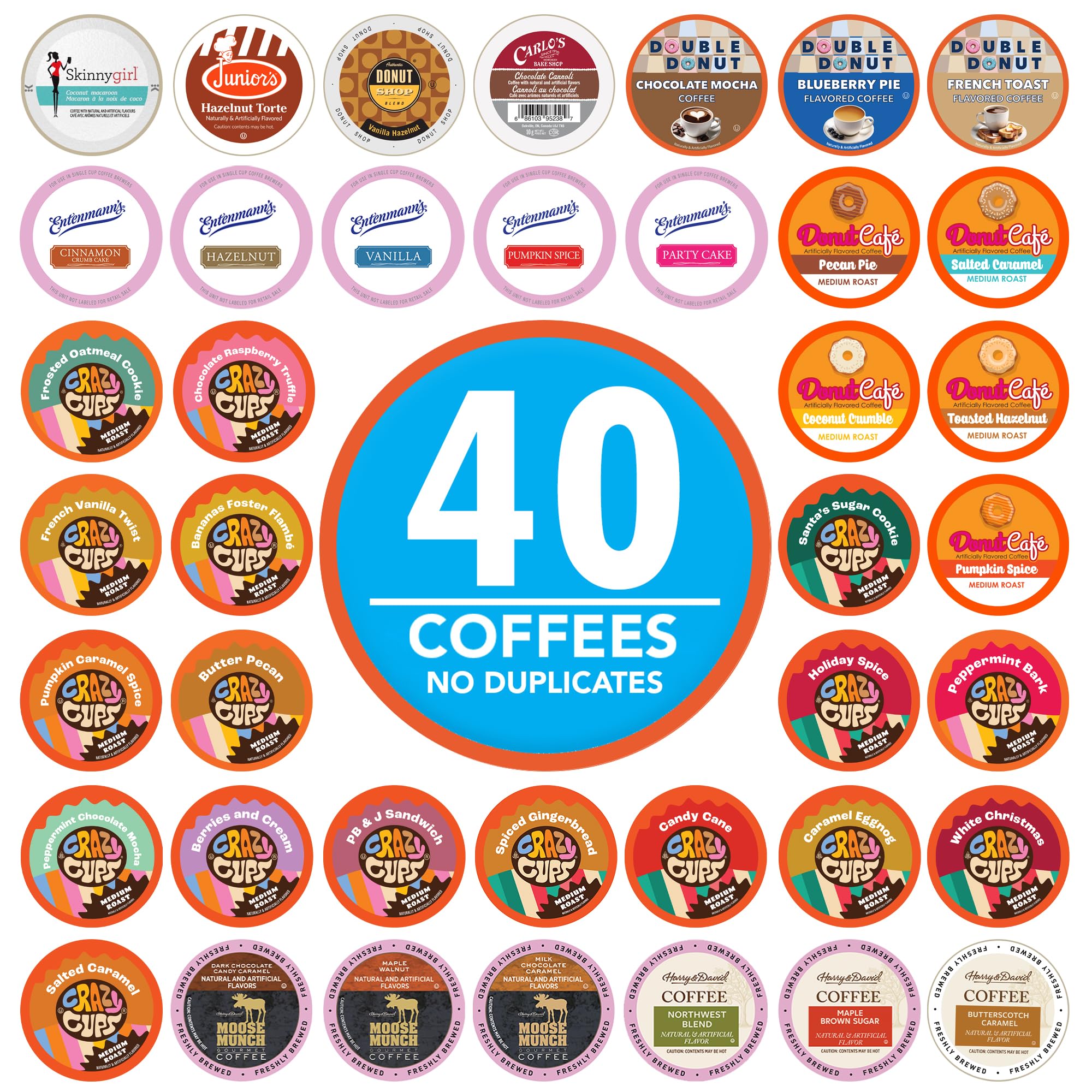 Crazy Cups 40-count flavored pods sampler perfect for discovering new favorites with Keurig.